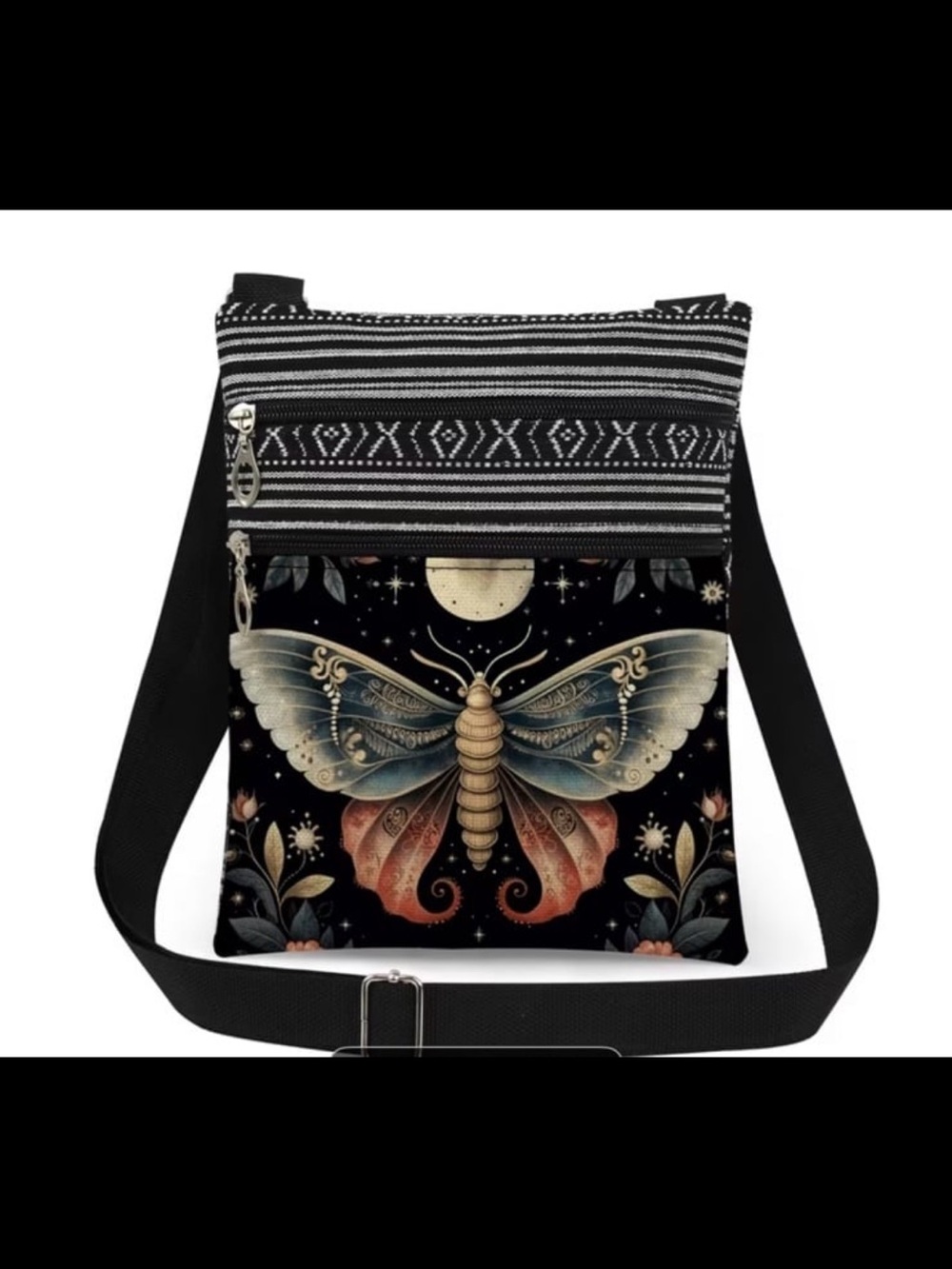 New! Butterfly Pattern Design Crossbody Bag, Shoulder Bag. 9.25”H x 7.48”W.